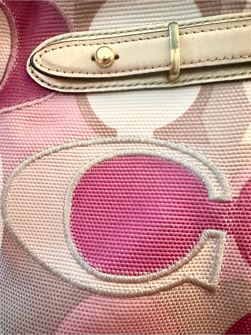 Coach Hobo Shoulder Poppy 2011 Bag in Pink, Cream, Beige F16441 Y2K - Picture 12 of 15